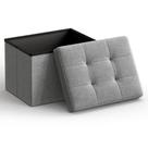 Puff de Armazenamento Dobrável SONGMICS - Cinza Claro - ULSF102G02