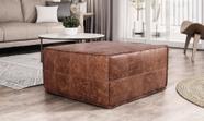 Puff de Couro Legítimo Decorativo 80x80x40 cm Bora Marrom Puff de Couro Legítimo Decorativo 80x80x40 cm Bora Marrom