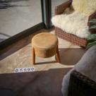 Puff de Couro Redondo 40cm x 40cm 01190
