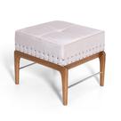Puff de Madeira com Estofado Retangular Bell Creme Straub Web