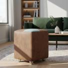 Puff de Sala Para Quarto Penteadeira Decorativo Quadrado Urban Tecido Sintético