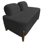 Puff de Sala Virginia Boucle Preto 2 Lugares