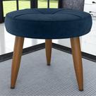 Puff Decorativa Redondo Marici Veludo Azul