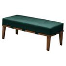 Puff Decorativo 100cm Martínez Veludo Pés Madeira Verde/Mel G62 - Gran Belo