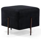 Puff Decorativo 45cm Base Aço Status B-300 Veludo Preto - Domi