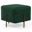 Puff Decorativo 45cm Base Aço Status B-303 Veludo Verde Musgo - Domi