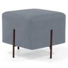 Puff Decorativo 45cm Base Aço Status B-317 Veludo Cinza - Domi