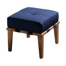 Puff Decorativo 45cm Martínez Veludo Pés Madeira Azul/Mel G62 - Gran Belo Puff Decorativo 45cm Martínez Veludo Pés Madeira Azul/Mel G62 - Gran Belo