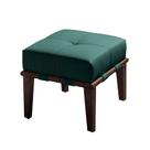 Puff Decorativo 45cm Martínez Veludo Pés Madeira Verde/Imbúia G62 - Gran Belo Puff Decorativo 45cm Martínez Veludo Pés Madeira Verde/Imbúia G62 - Gran Belo