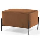 Puff Decorativo 60cm Base Aço Status B-262 Veludo Telha - Domi