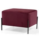 Puff Decorativo 60cm Base Aço Status B-278 Veludo Marsala - Domi