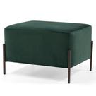 Puff Decorativo 60cm Base Aço Status B-303 Veludo Verde Musgo - Domi