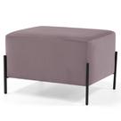 Puff Decorativo 60cm Base Aço Status B-305 Veludo Rosê - Domi
