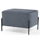 Puff Decorativo 60cm Base Aço Status B-317 Veludo Cinza - Domi