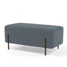 Puff Decorativo 90cm Base Aço Status B-317 Veludo Cinza - Domi