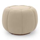 Puff Decorativo Abóbora Orgânico Shell Veludo Bege Abmaza