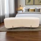 Puff Decorativo Alana Couro Bege Puff Decorativo Alana Couro Bege