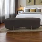 Puff Decorativo Alana Couro Marrom Puff Decorativo Alana Couro Marrom