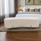 Puff Decorativo Alana Veludo Marfim Puff Decorativo Alana Veludo Marfim