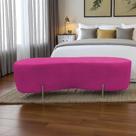 Puff Decorativo Alana Veludo Rosa Pink Puff Decorativo Alana Veludo Rosa Pink