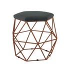 Puff Decorativo Aramado Bronze Cinza Graffite Suede Hexâgono Geométrico Puff Decorativo Aramado Bronze Cinza Graffite Suede Hexâgono Geométrico