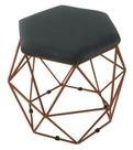 Puff Decorativo Aramado Bronze - Hexagonal Suede Cinza Puff Decorativo Aramado Bronze - Hexagonal Suede Cinza