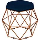 Puff Decorativo Aramado Bronze Six Suede Azul Marinho - Lyam Decor