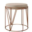 Puff Decorativo Aramado Bronze Zaya L02 Suede Bege - Lyam Decor