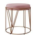 Puff Decorativo Aramado Bronze Zaya L02 Suede Rosê