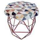 Puff Decorativo Aramado Hexagonal Triângulo Bege Puff Decorativo Aramado Hexagonal Triângulo Bege