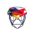 Puff Decorativo Aramado Hexagonal Triângulo Colorido