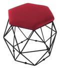 Puff Decorativo Aramado Preto - Hexagonal Suede Vermelho Puff Decorativo Aramado Preto - Hexagonal Suede Vermelho