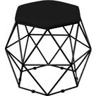 Puff Decorativo Aramado Preto Six Suede Preto - Lyam Decor
