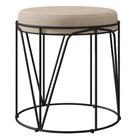 Puff Decorativo Aramado Preto Zaya L02 Suede Bege - Lyam Decor