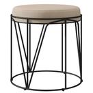 Puff Decorativo Aramado Preto Zaya L02 Suede Bege - Lyam Decor