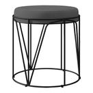 Puff Decorativo Aramado Preto Zaya L02 Suede Cinza - Lyam Decor