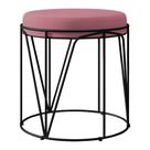 Puff Decorativo Aramado Preto Zaya L02 Suede Rosê - Lyam Decor