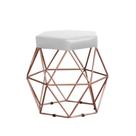 Puff decorativo aramado Vanessa-material sintético branco