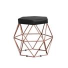Puff decorativo aramado Vanessa-material sintético preto