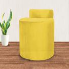 Puff Decorativo Athena Suede Amarelo - Vallisa Decor