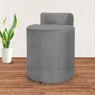 Puff Decorativo Athena Suede Cinza - Vallisa Decor