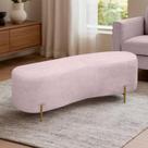 Puff Decorativo Banqueta Feijão Curvo 138cm Bouclê Rosa Puff Decorativo Banqueta Feijão Curvo 138cm Bouclê Rosa