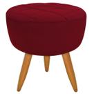 Puff Decorativo Banqueta Maitê Redondo Suede Marsala