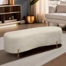 Puff Decorativo Banqueta Orgânico Feijão 138cm Bouclê Bege Puff Decorativo Banqueta Orgânico Feijão 138cm Bouclê Bege