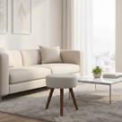 Puff Decorativo Banqueta Redondo Penteadeira Camarim Pé Palito Milão Suede Veludo Cor Cinza Claro Puff Decorativo Banqueta Redondo Penteadeira Camarim Pé Palito Milão Suede Veludo Cor Cinza Claro