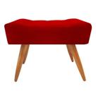 Puff Decorativo Banqueta Retangular Para Sala de Estar Viena Pés de Madeira Tecido Suede Diversas Cores