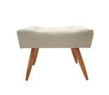 Puff Decorativo Banqueta Retangular Pés de Madeira Palito Suede