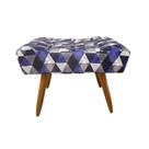 Puff Decorativo Banqueta Retangular Pés de Madeira Palito Triângulo Roxo