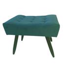 Puff Decorativo Banqueta Retangular Viena Pés Tabaco de Madeira Palito Suede