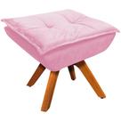 Puff Decorativo Base Giratória em Madeira Charger Suede Rosa G19 - Gran Belo